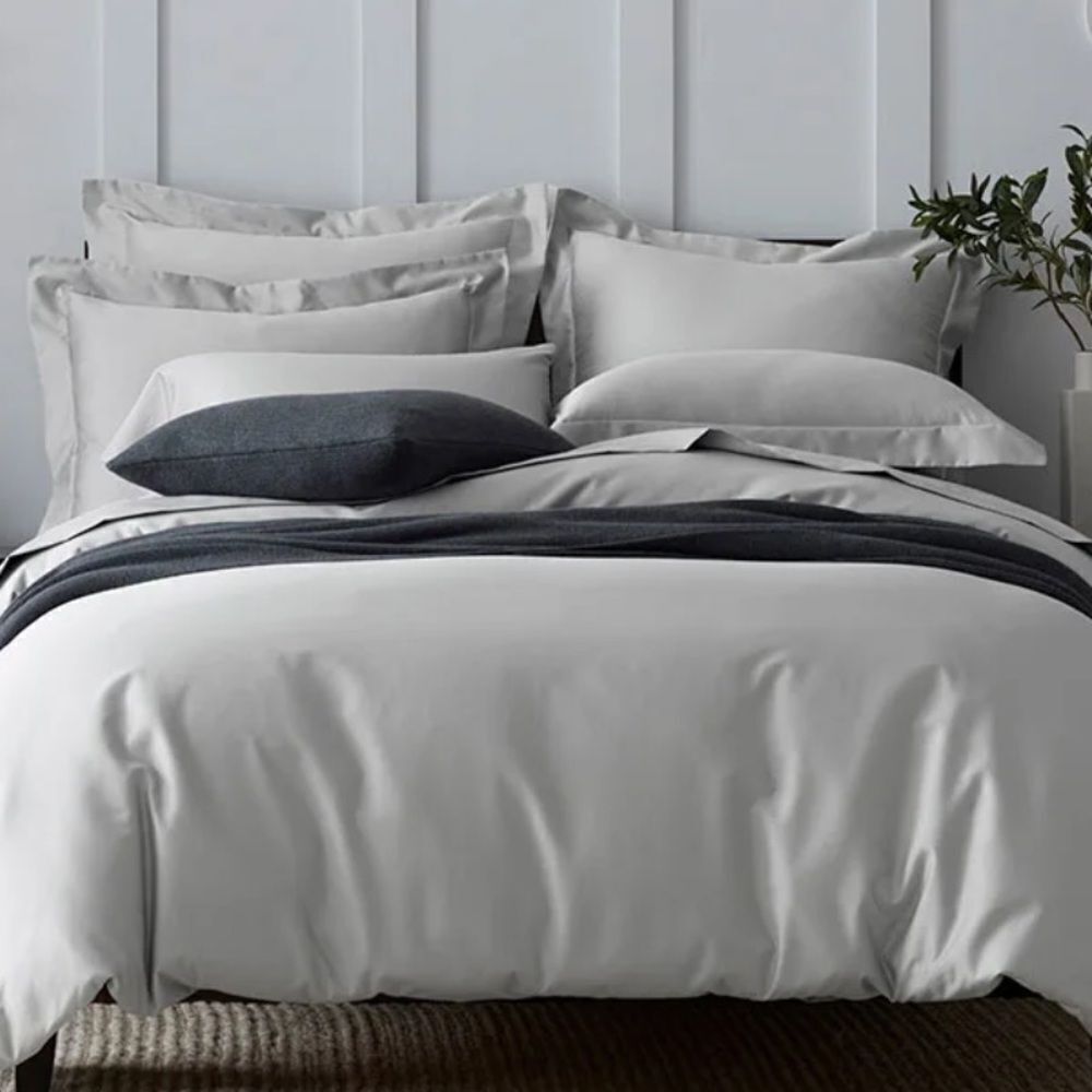 New Lot x4 Euro Shams, Company Store Legends Hotel 100% Supima Cotton Light Gray - Picture 3 of 8